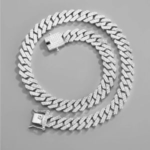 Silver Cuban Link Chain (faux rhinestones)